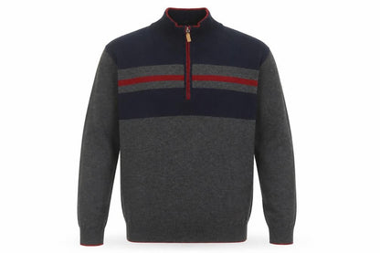 Roundtree & Yorke Men's Grey 1/2 Zip Knit Jumper Size M