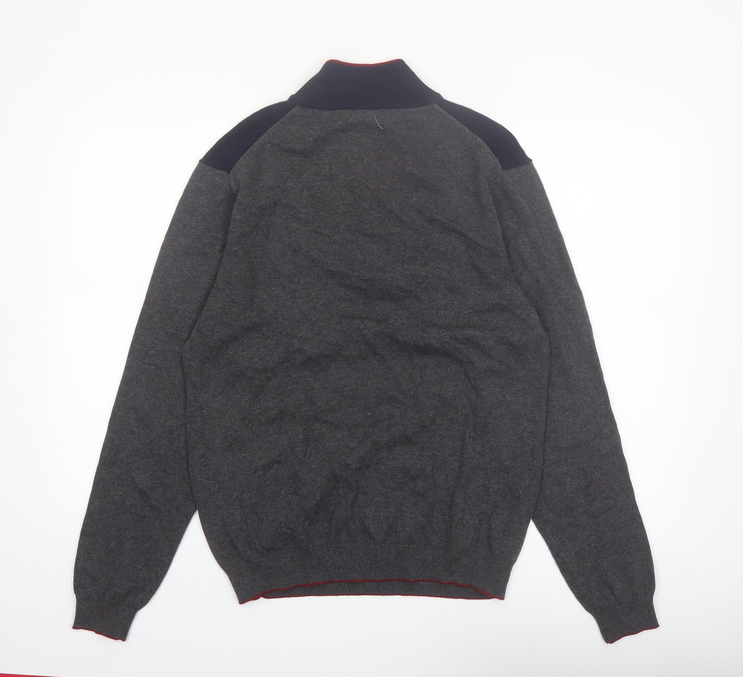 Roundtree & Yorke Men's Grey 1/2 Zip Knit Jumper Size M