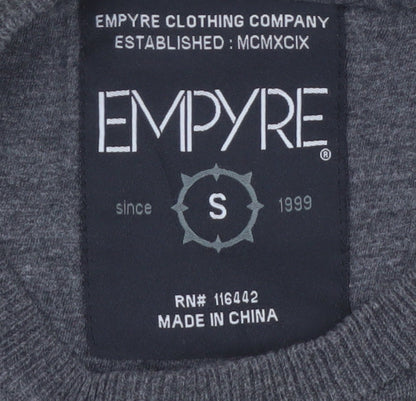 Empyre Men's Grey Green Brown Striped Cotton Pullover Jumper Size S