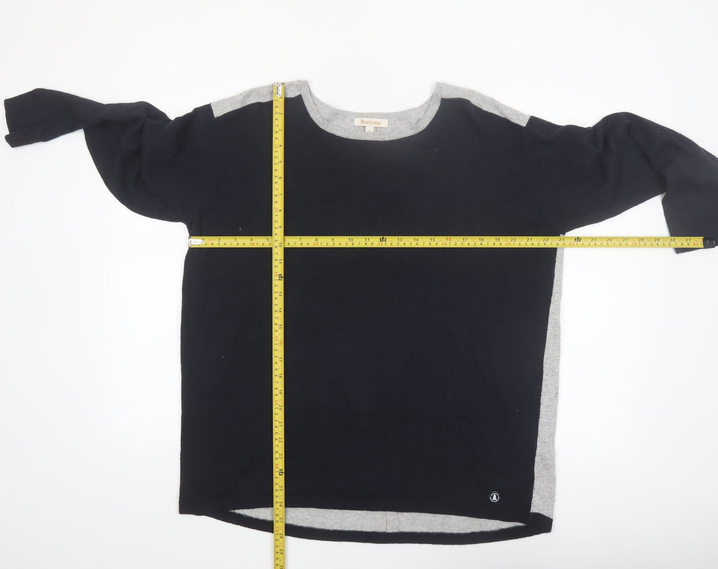 Barbour Womens Black Size 16 Boat Neck Pullover Jumper