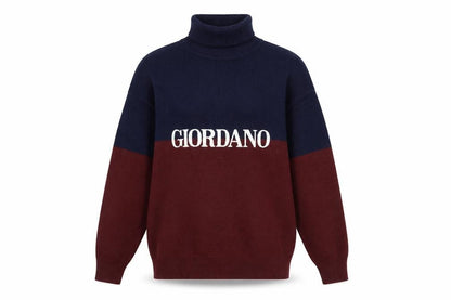 Giordano Men's Multicoloured Wool Roll Neck Jumper L