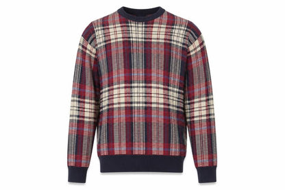 Pringle Men's Multicoloured Check Cotton Jumper L Crew Neck Vintage Knit