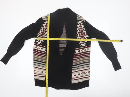 Lira Womens Multicoloured Aztec Knit Open Front Cardigan L