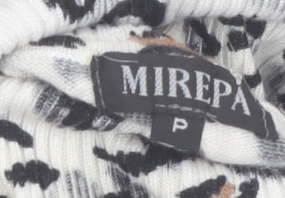 Mirepa Women’s Leopard Print Roll Neck Short Sleeve Jumper Size S