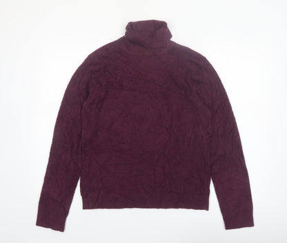 Croft & Barrow Womens Purple Roll Neck Knit Jumper Size L