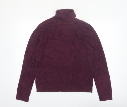 Croft & Barrow Womens Purple Roll Neck Knit Jumper Size L