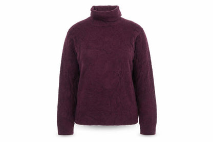 Croft & Barrow Womens Purple Roll Neck Knit Jumper Size L