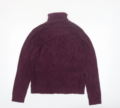 Croft & Barrow Womens Purple Roll Neck Knit Jumper Size L
