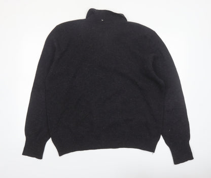 Ralph Lauren Men's Black Wool Collared Pullover Jumper XL