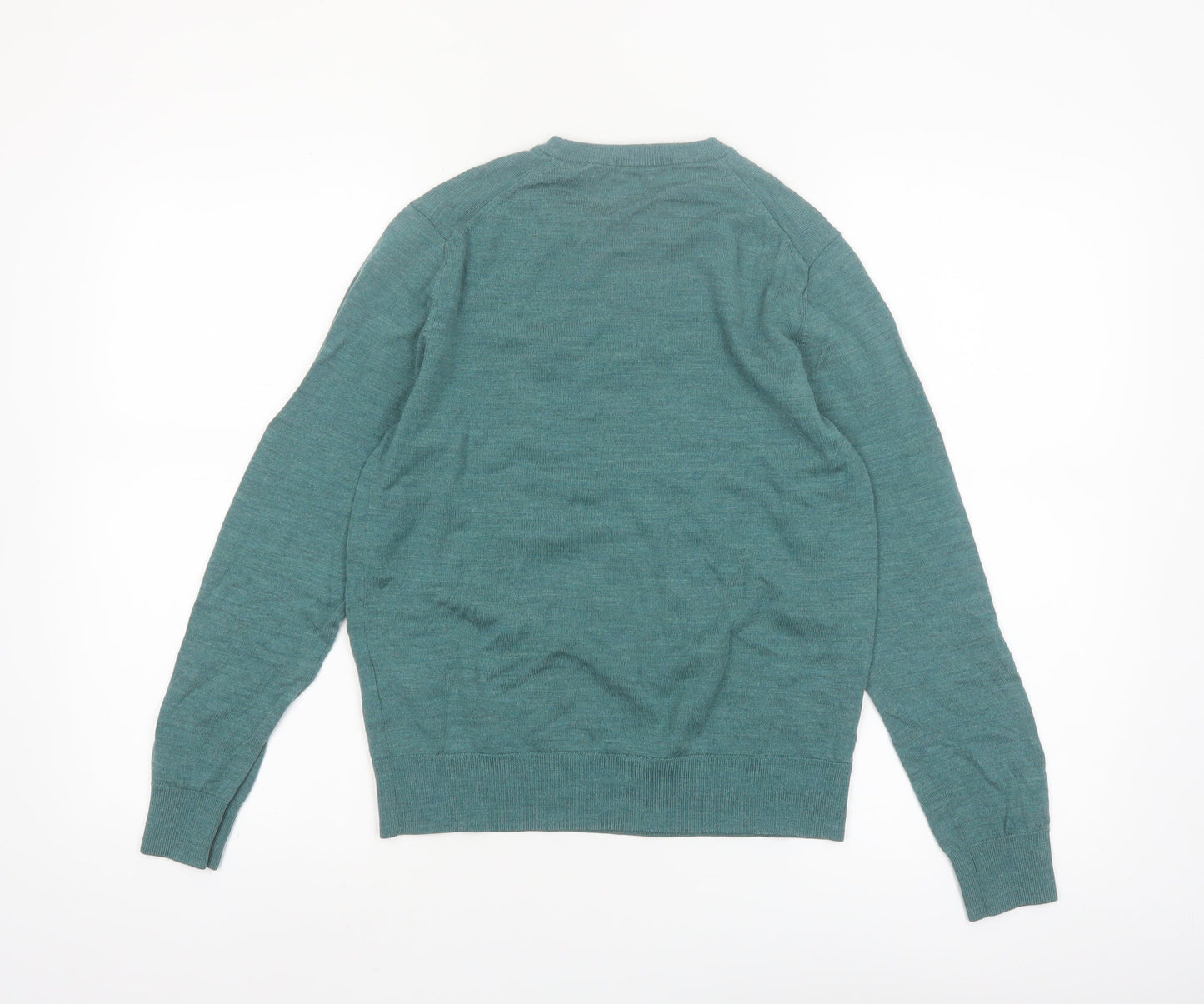 Uniqlo Women Green Merino Wool Crew Neck Long Sleeve Jumper M