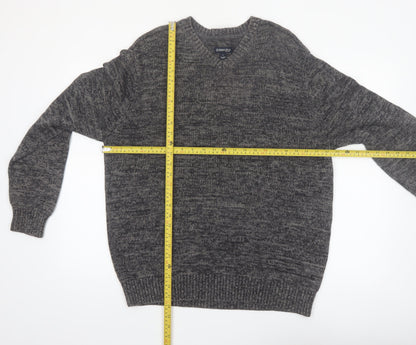 St. John's Bay Men's Grey Cotton V-Neck Pullover Jumper L
