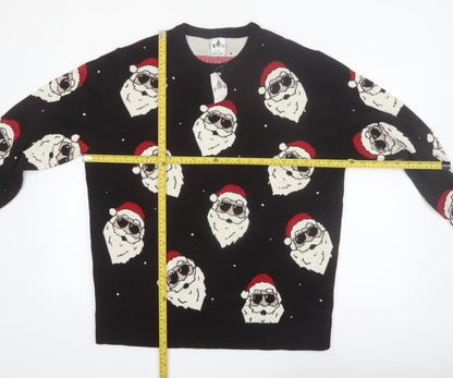 George Men’s Black XL Christmas Santa Jumper Knit Pullover