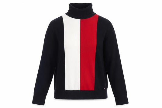 Tommy Hilfiger Womens Multicoloured Roll Neck Knit Jumper L