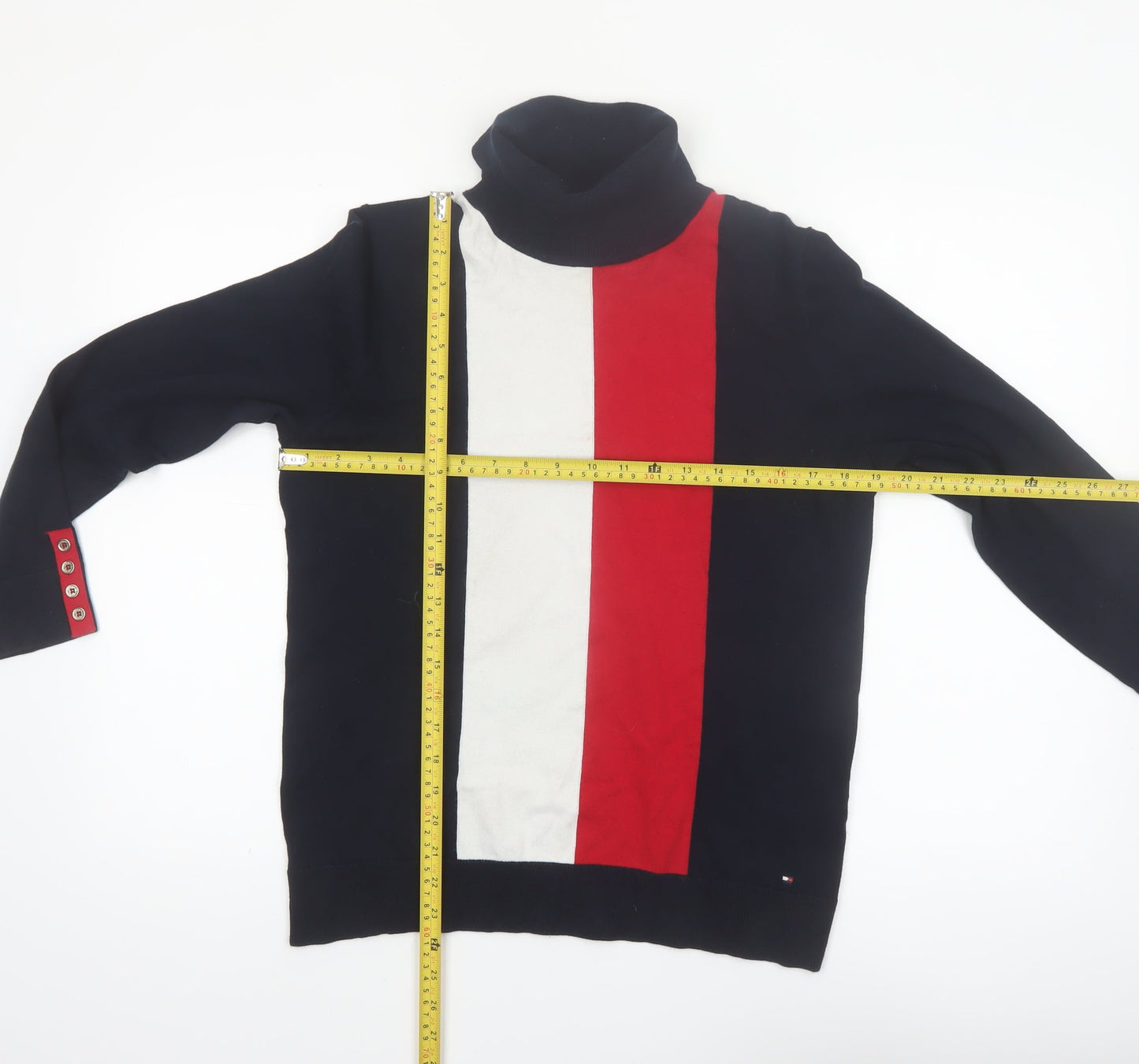 Tommy Hilfiger Womens Multicoloured Roll Neck Knit Jumper L