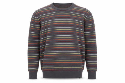 Hurley Men's Grey Striped Cotton Crew Neck Pullover Jumper M