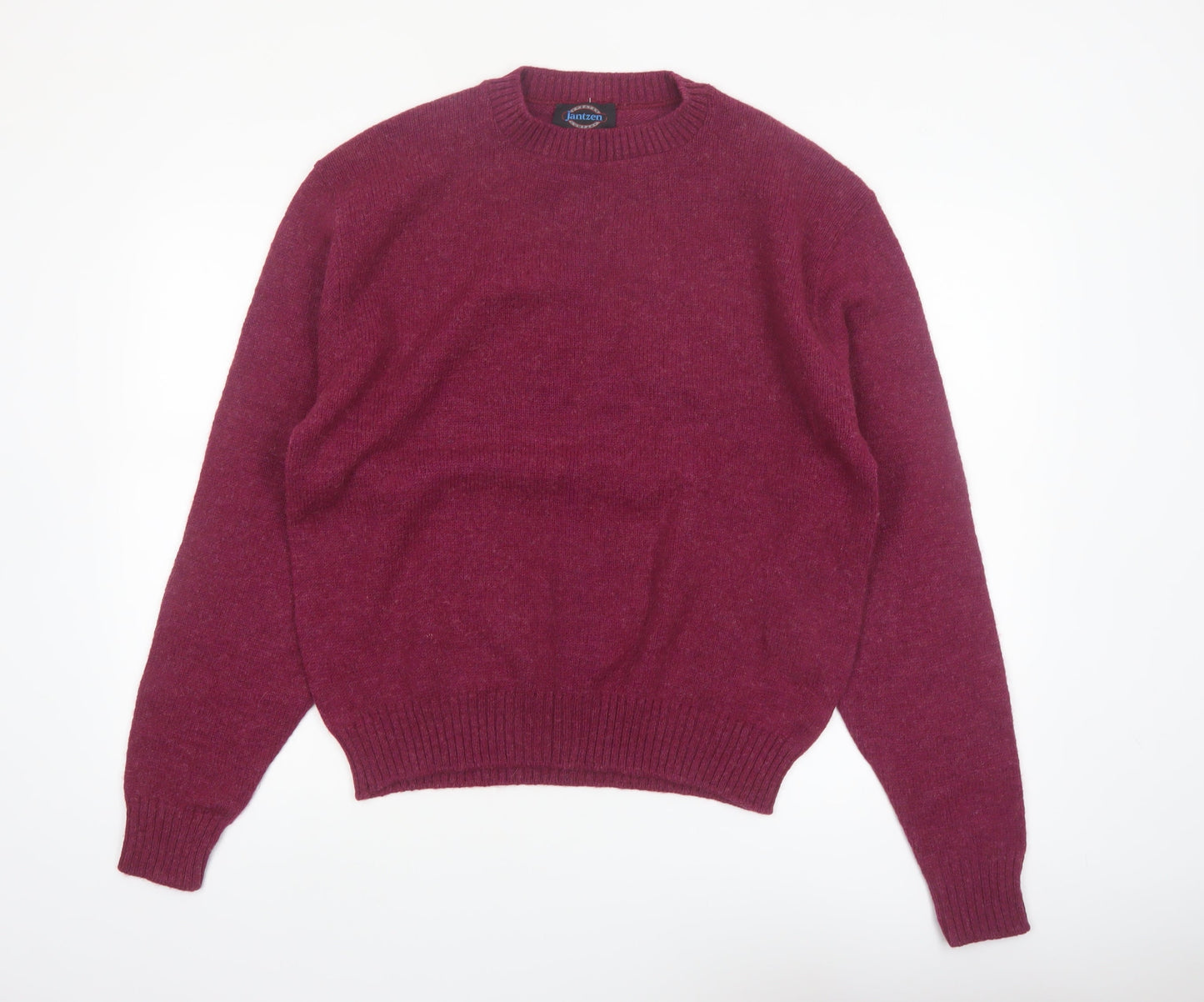 Jantzen Mens Red Wool Crew Neck Pullover Jumper XL Vintage