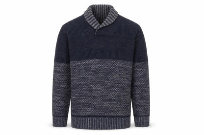 North Coast Men’s Blue Roll Neck Wool Blend Chunky Knit Pullover Jumper M
