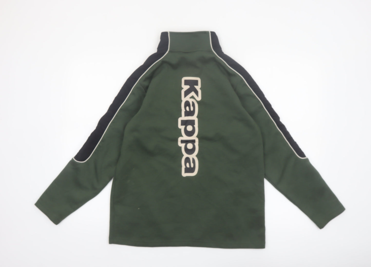 Kappa Boys Green 1/4 Zip Sweatshirt 14-15 Years Logo Sports Top
