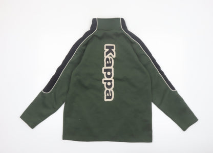 Kappa Boys Green 1/4 Zip Sweatshirt 14-15 Years Logo Sports Top