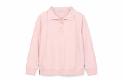 Bella di Notte Womens Pink Polka Dot Henley Sweatshirt Size 12