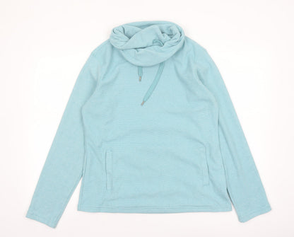 Mountain Warehouse Women’s Blue Pullover Hoodie UK 12 Cotton Cowl Neck
