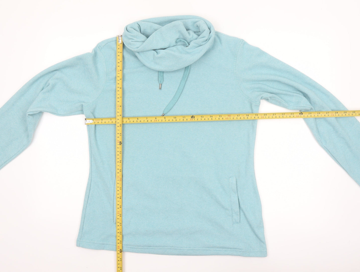 Mountain Warehouse Women’s Blue Pullover Hoodie UK 12 Cotton Cowl Neck