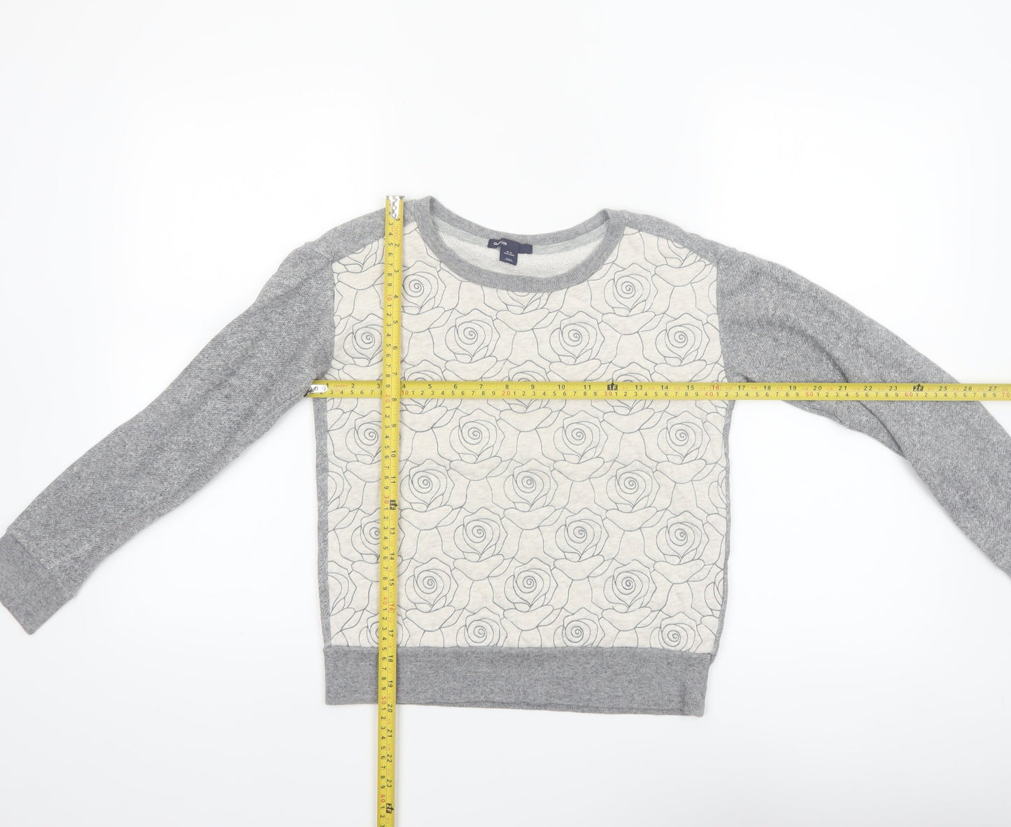 GAP Kids Girls Grey Floral Pullover Sweatshirt 10-11 Years