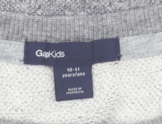 GAP Kids Girls Grey Floral Pullover Sweatshirt 10-11 Years
