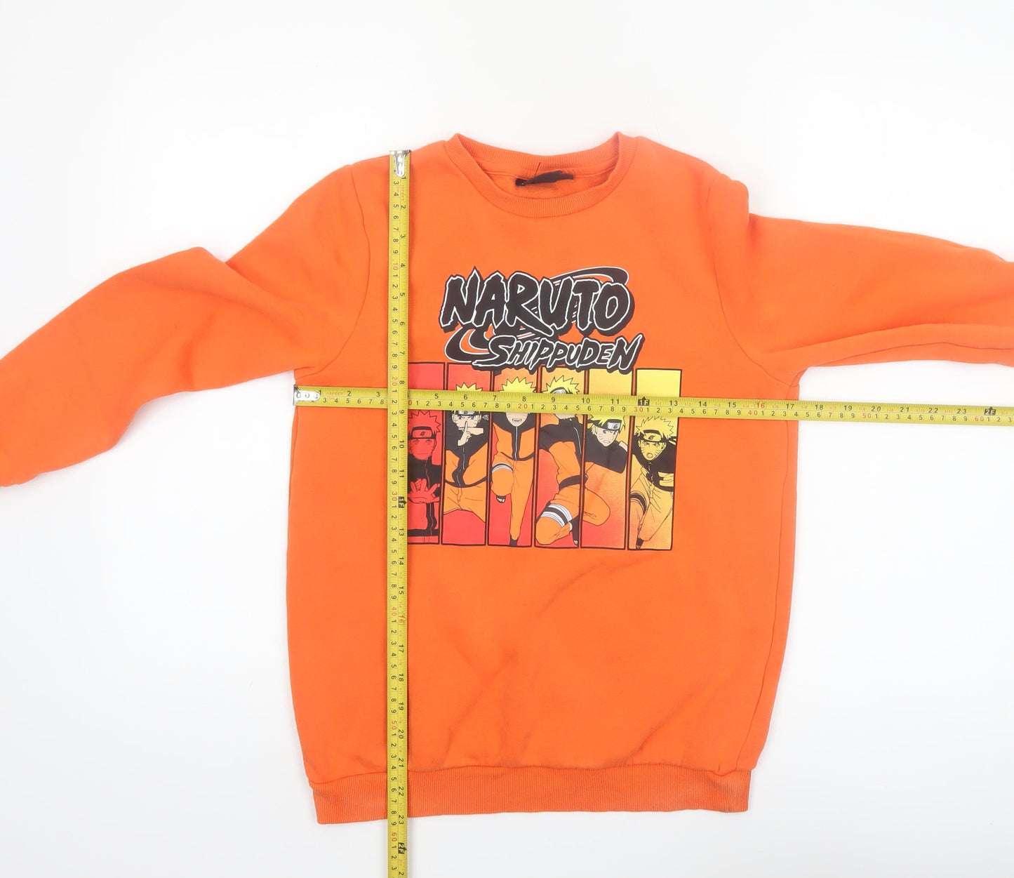 Naruto Shippuden Boys Orange Graphic Crew Neck Pullover Sweatshirt 11-12 Years