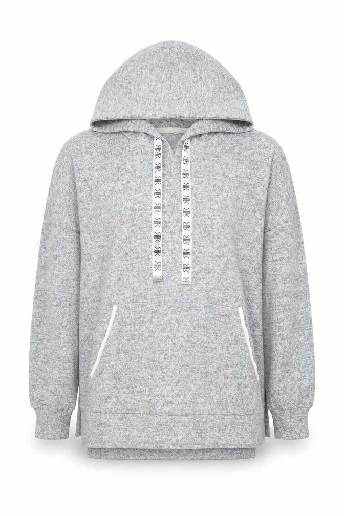 River Island Womens Grey Pullover Hoodie Size S with Logo Drawstring