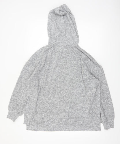 River Island Womens Grey Pullover Hoodie Size S with Logo Drawstring