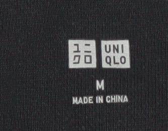 UNIQLO Men's Black Medium Crew Neck Pullover Fleece Sweatshirt