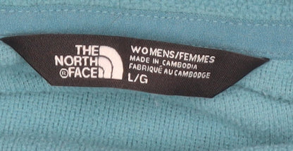 The North Face Womens Blue Full Zip Hoodie L Polyester Activewear