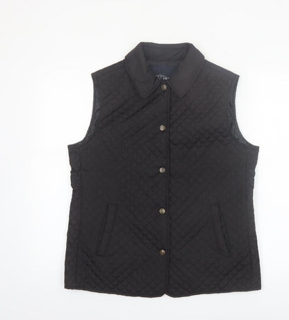 J.J. Riren Women's Black Quilted Sleeveless Waistcoat L