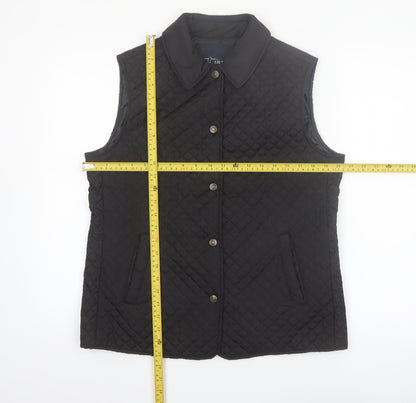 J.J. Riren Women's Black Quilted Sleeveless Waistcoat L