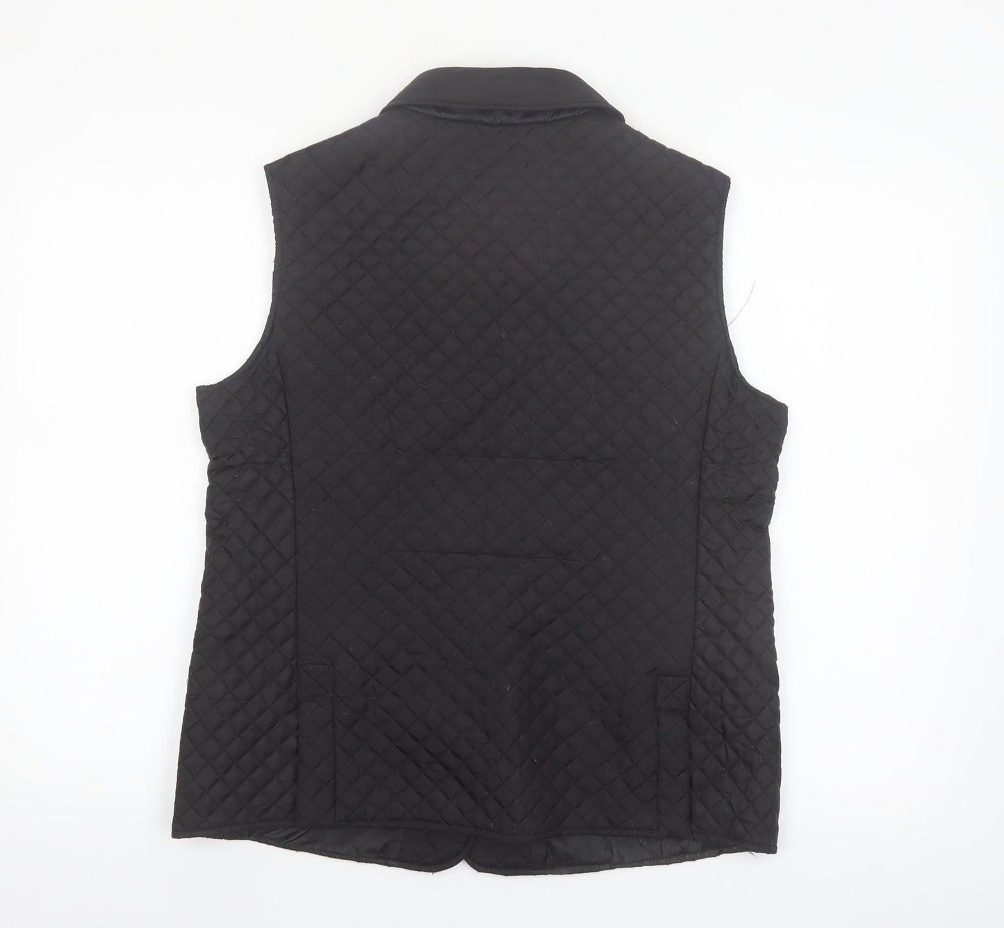 J.J. Riren Women's Black Quilted Sleeveless Waistcoat L