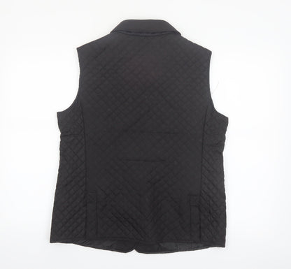 J.J. Riren Women's Black Quilted Sleeveless Waistcoat L