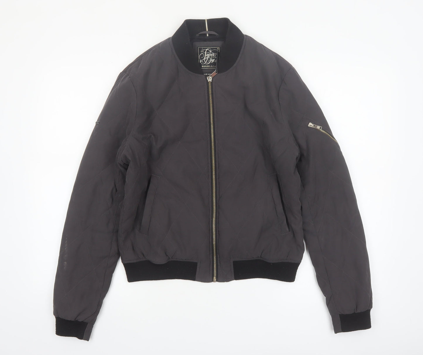 Superdry Womens Black Quilted Bomber Jacket Size M