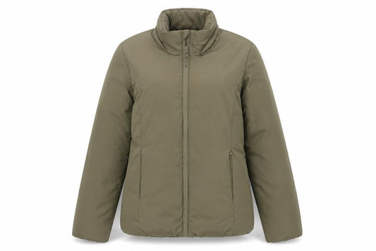 Oysho Women’s Green Puffer Jacket Size 8 Lightweight Full Zip