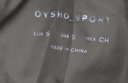 Oysho Women’s Green Puffer Jacket Size 8 Lightweight Full Zip