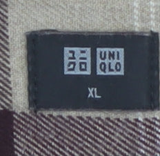 Uniqlo Women's Beige Check Flannel Shirt Dress XL