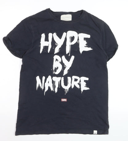Fabric Men's Black Graphic 'Hype By Nature' T-Shirt Size S