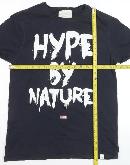 Fabric Men's Black Graphic 'Hype By Nature' T-Shirt Size S