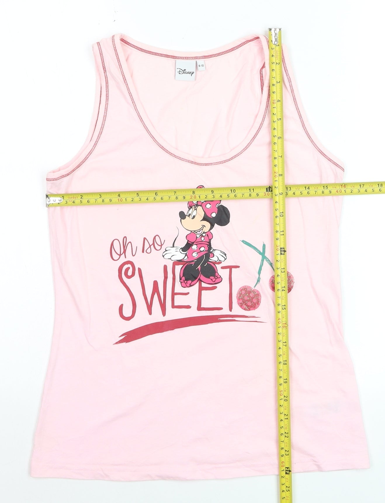 Disney Women’s Pink Minnie Mouse Tank Top Size 8-10