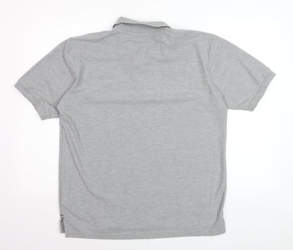 Slazenger Men's Grey Regular Fit Short Sleeve Polo Shirt L