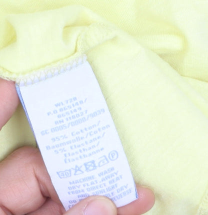 Boden Women's Yellow Scoop Neck Short Sleeve Cotton T-Shirt Size 14
