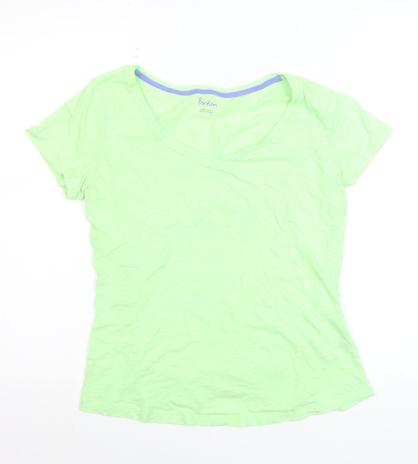 Boden Women's Green Cotton V-Neck T-Shirt Size 12