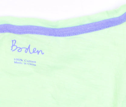 Boden Women's Green Cotton V-Neck T-Shirt Size 12