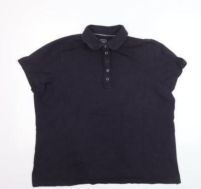 Lands’ End Men’s Black 2XL Polo Shirt Short Sleeve Cotton Stretch