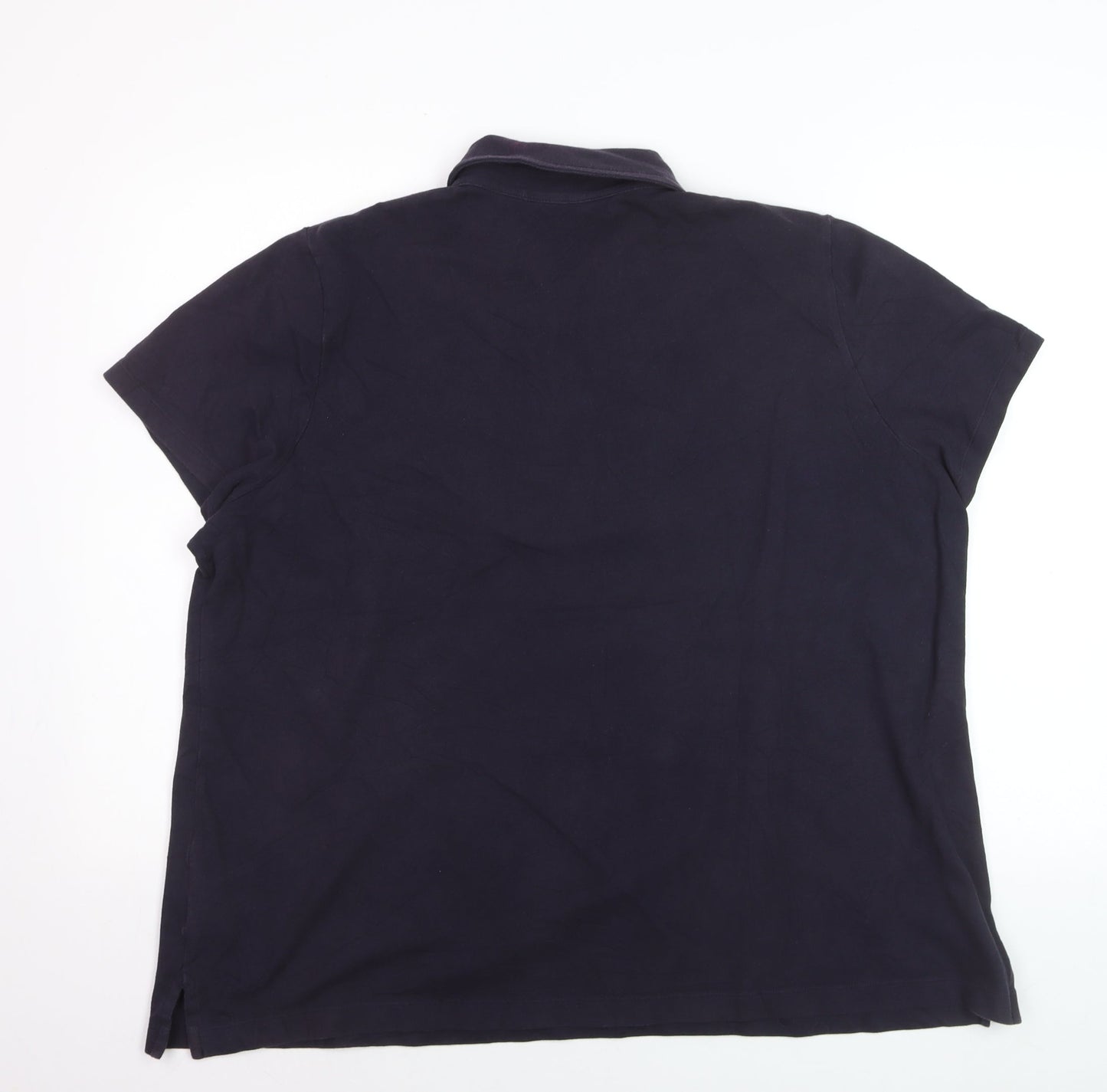 Lands’ End Men’s Black 2XL Polo Shirt Short Sleeve Cotton Stretch